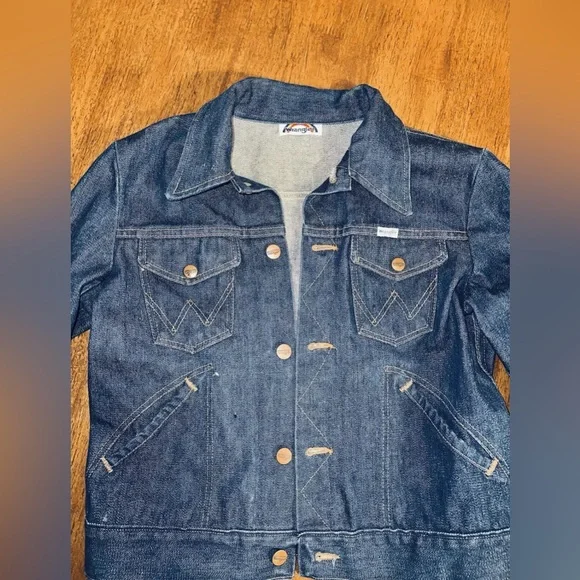 Vintage Wrangler Jacket Rainbow Tag  Jean Western Cowboy - Picture 4 of 13